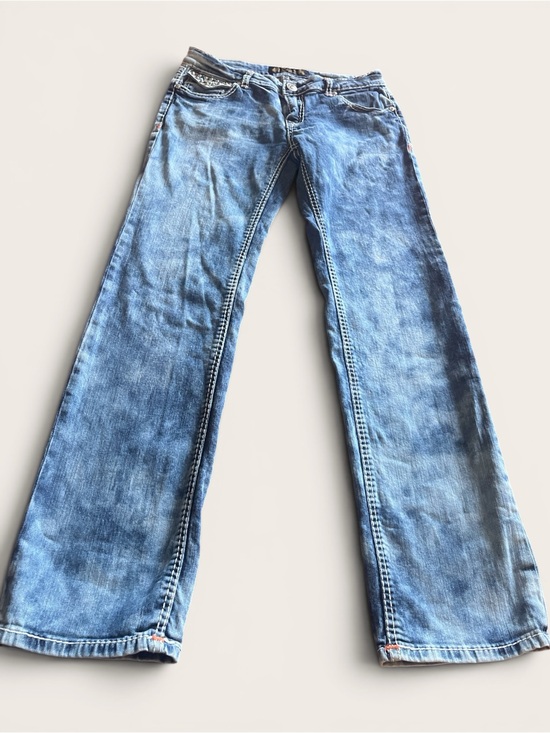 Virgin Only Denim - Virgin Jeans Vintage Y2K 2000 Blue Acid Wash Straight Distressed